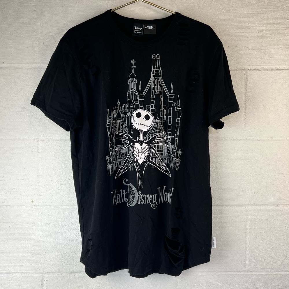 Disney Our Universe Jack Skellington Ripped Shirt, Large